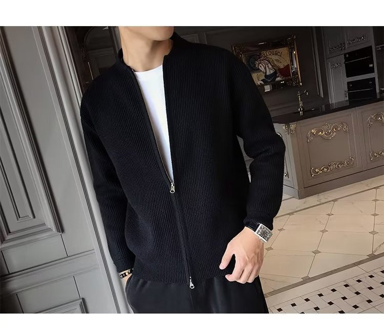 Jett Salton | Knit Bomber Zip-Up Cardigan Jacket For Men