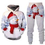 Frost Buddy | Blue Snowman Print Christmas Hoodie For Men