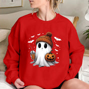Rosamund Kingsley | Halloween Ghost Print Sweatshirt For Women