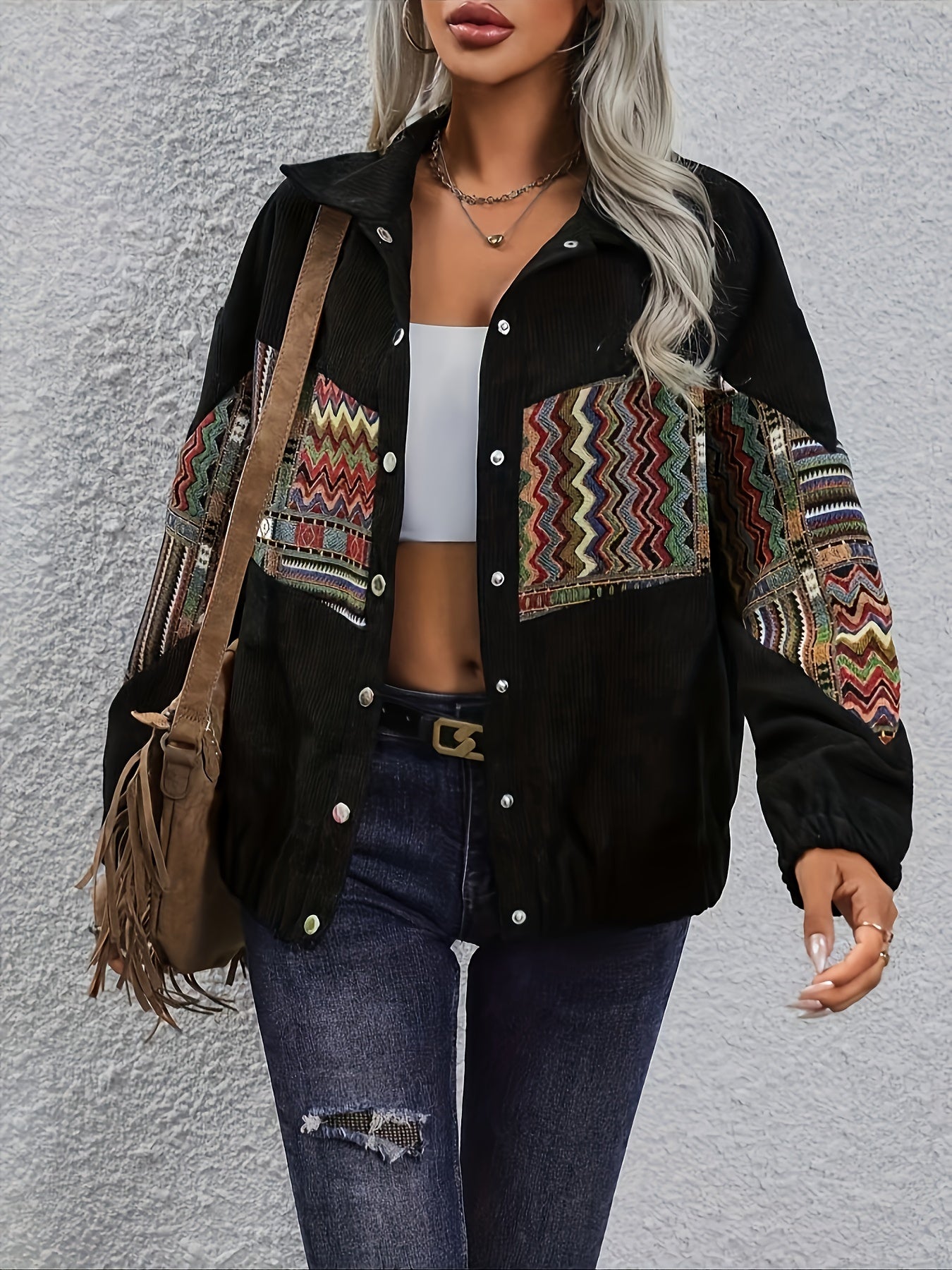 Mireille Castonguay | Corduroy Patchwork Jacket For Women