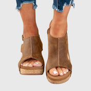 Ophelia Dunstable | Orthopedic Wedge Sandals in Taupe