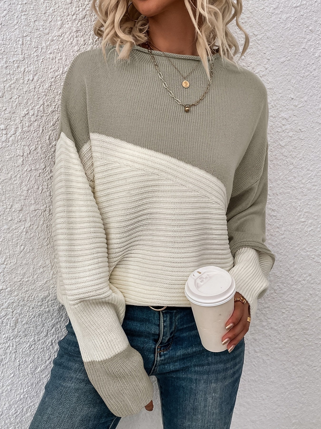 Helene Walbridge | Color Block Relaxed Sweater For Women