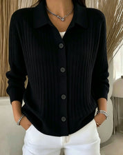 Isabella Moreau | Ribbed Knit Sweater Cardigan For Women