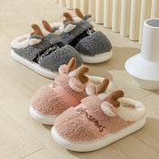 Jingle Paws | Red Reindeer Antler Christmas Slippers For Women