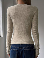 Camille Duvalier | Plush Knit Sweater With Round Neckline