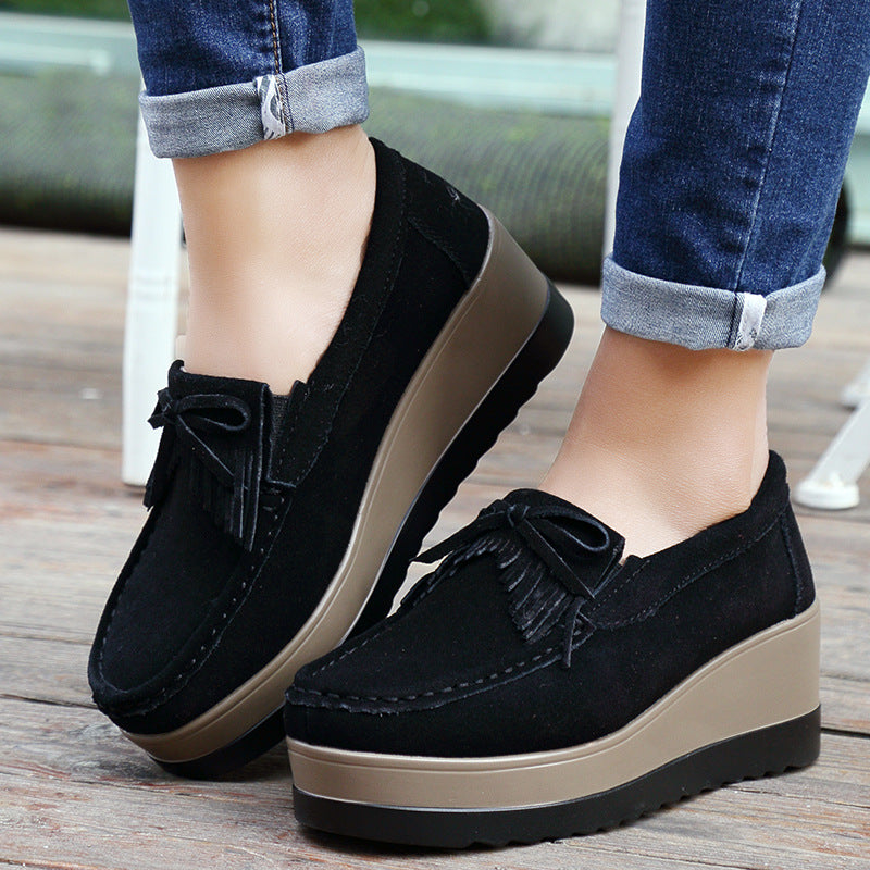 Beatrice Lombard | Tassel Bow Suede Loafers For Women