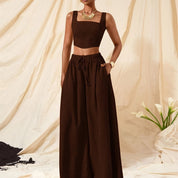 Solène Duchamp | Wide-Leg Two-Piece Set With Drawstring Waist For Women