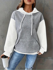 Harper Sinclair | Two-Tone Waffle-Knit Hoodie For Women