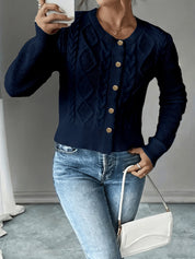 Vittoria Rossignol | Cable-Knit Button-Front Cardigan For Women