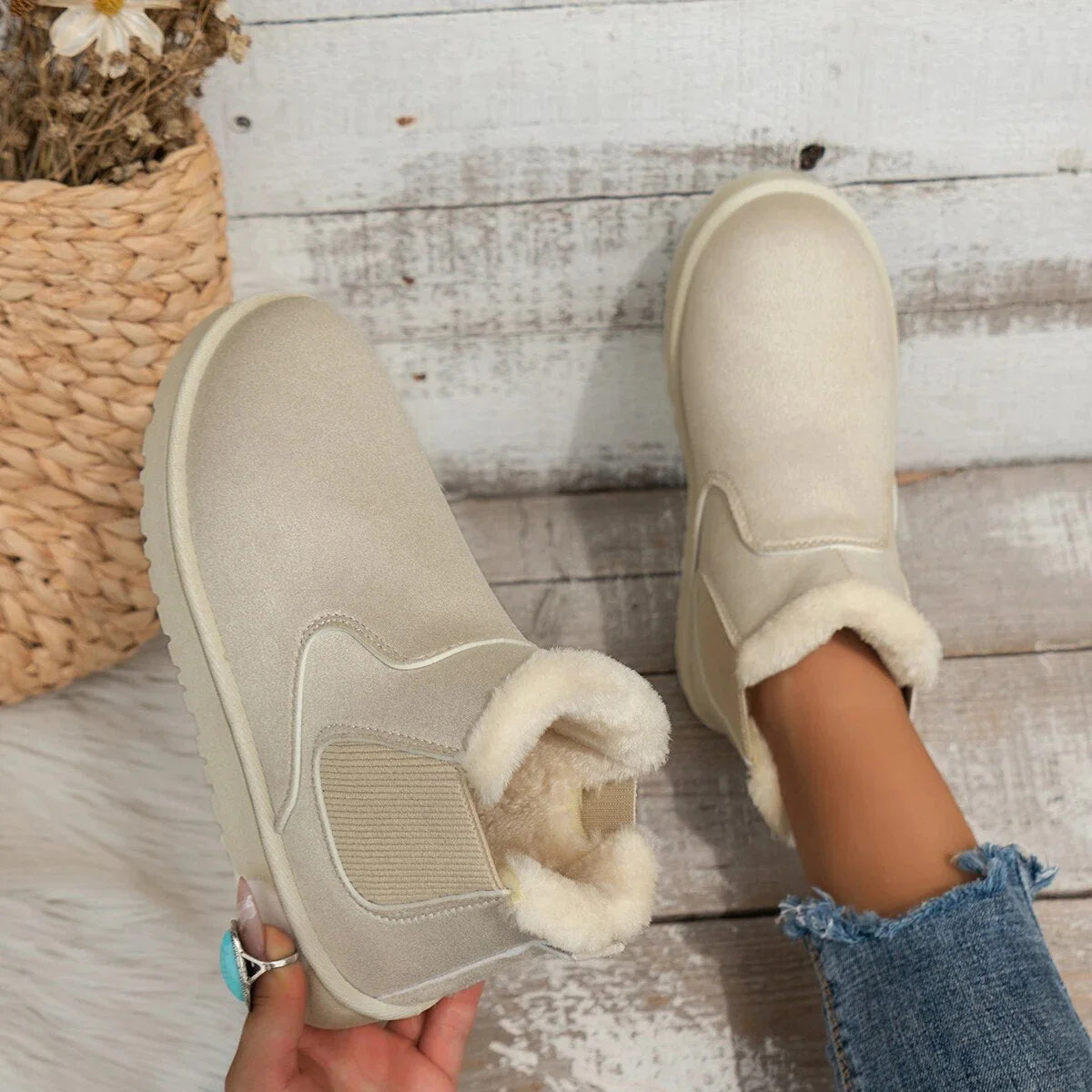 Natalia Ferraro | Faux Fur Ankle Boots For Women