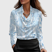 Isabelle Voncourt | Satin Cowl-Neck Blouse in Champagne
