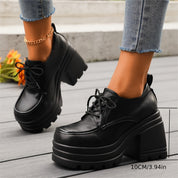 Rosalind Dunmore | Chunky Platform Lace-Up Oxford Heels For Women