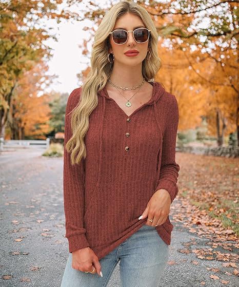 Lucia Ferrante | Wine Red Hooded Rib-Knit Sweater For Women