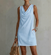 Aurelie Stonefield | Cowl Neck Mini Dress For Women