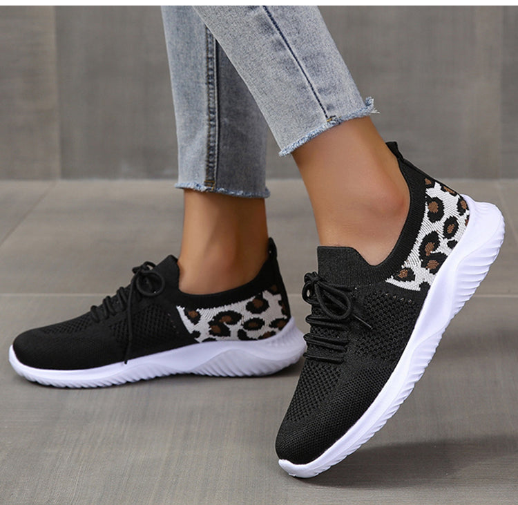 Selena Whitfield | Leopard Print Lace-Up Sneakers For Women