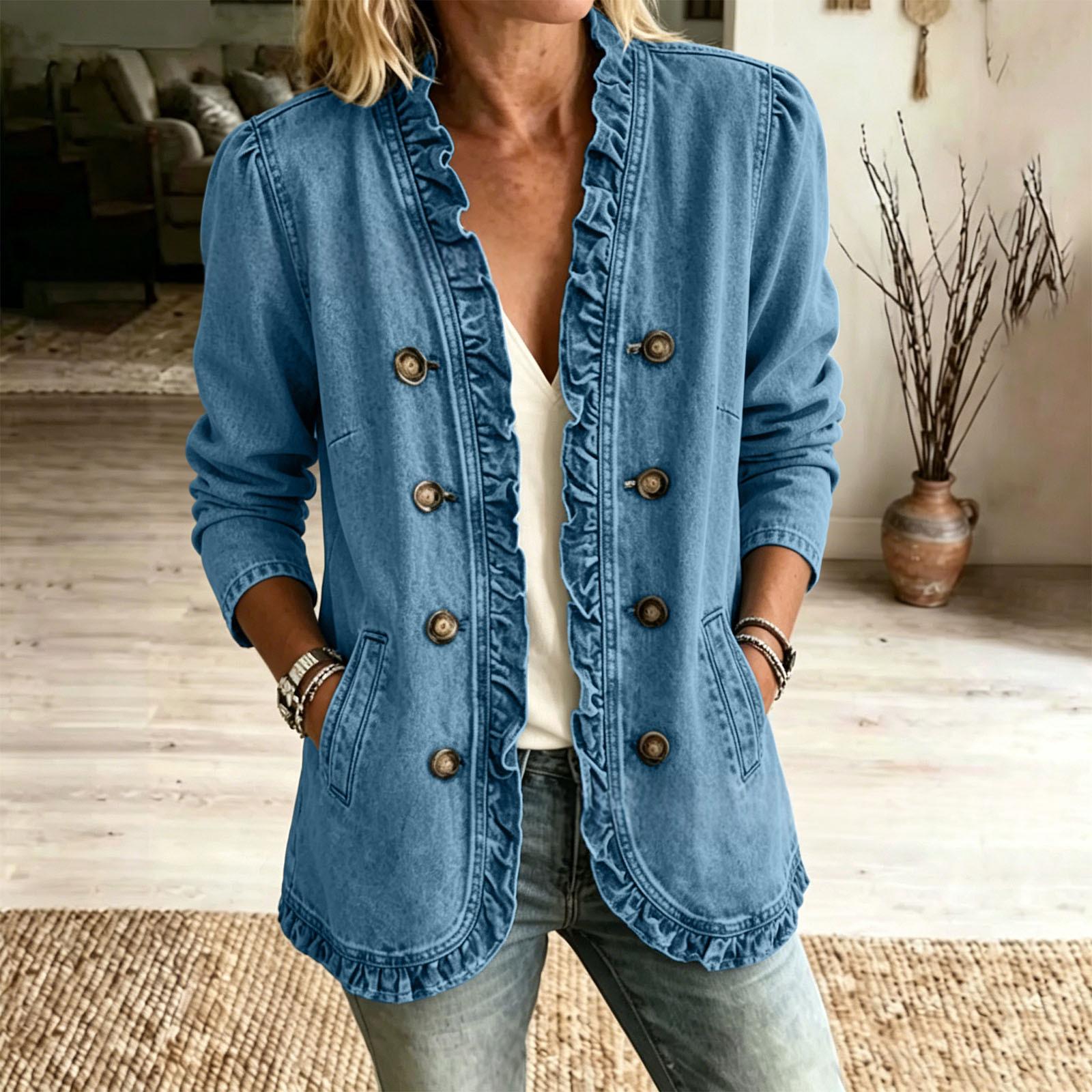 Louisa Vantrelle | Ruffled Denim Jacket For Women