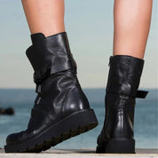 Isabelle Charron | Purple Chunky Combat Boots For Women