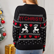 Tinsel | Reindeer Heart Print Christmas Sweater For Women