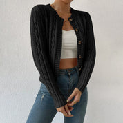 Rosalind Sinclair | Cable Knit Button-Front Cardigan For Women