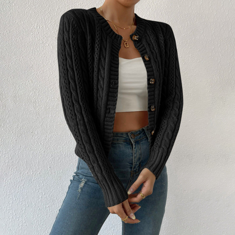 Rosalind Sinclair | Cable Knit Button-Front Cardigan For Women