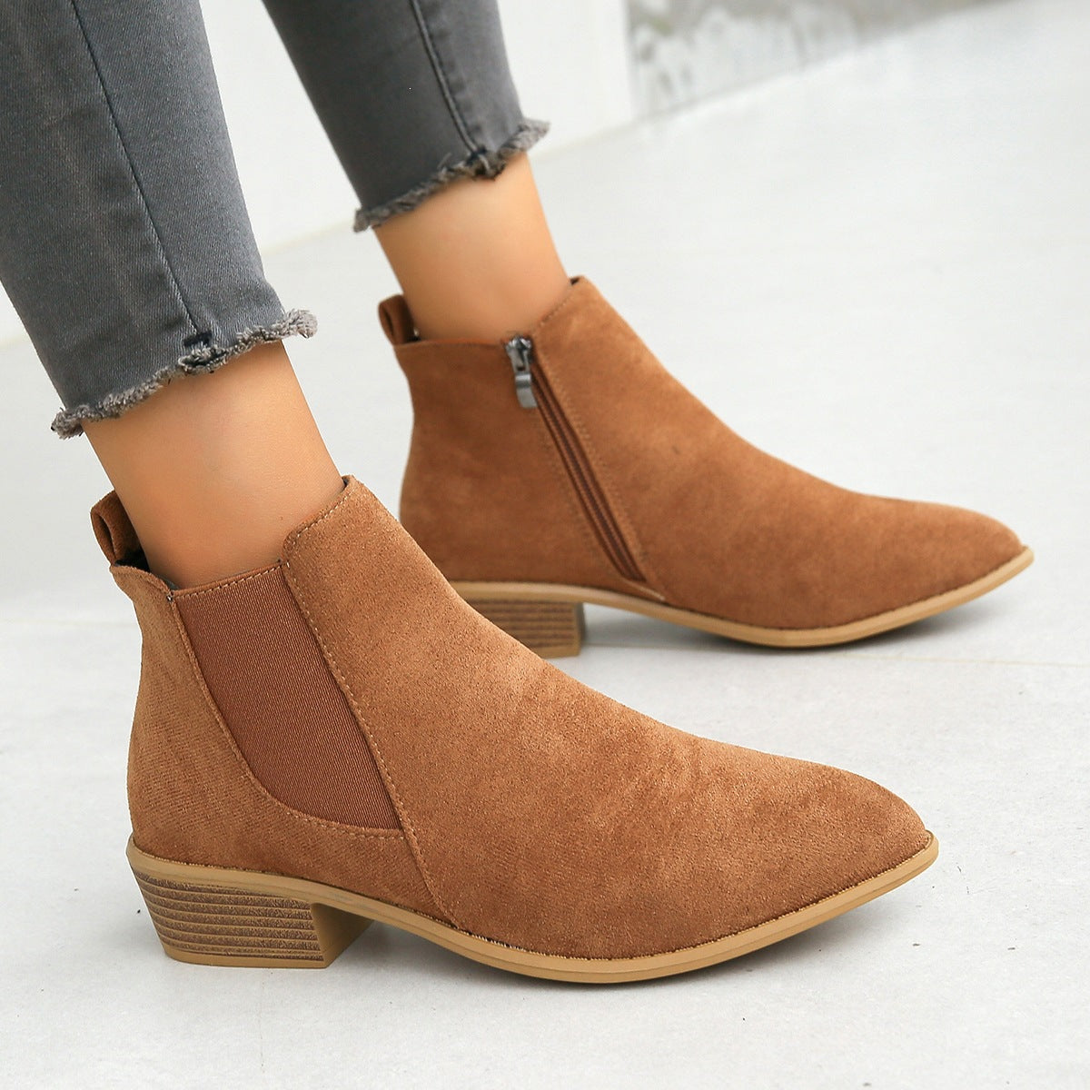 Dinah Everham | Suede-Look Chelsea Ankle Boots For Women