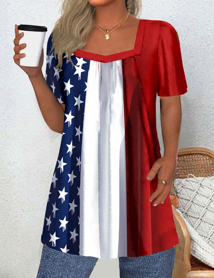 Dominique Fairweather | American Flag Print Top For Women