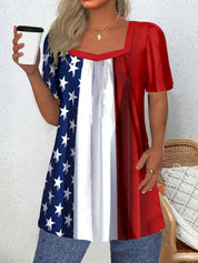 Dominique Fairweather | American Flag Print Top For Women