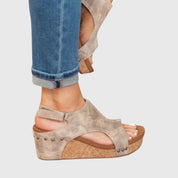 Ophelia Dunstable | Orthopedic Wedge Sandals in Taupe