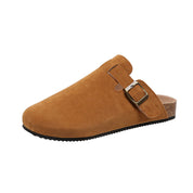 Antoine Duval | Suede Buckle Platform Clog Slippers For Unisex