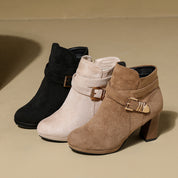Claudia Beaumont | Suede Buckle Ankle Boots For Women