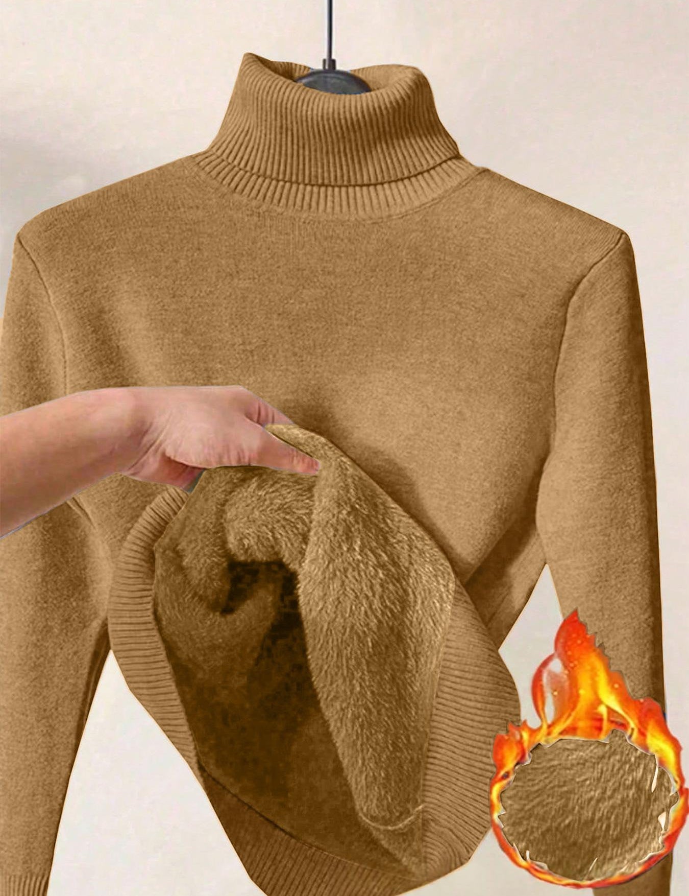 Margot Delaine | Turtleneck Fleece-Lined Sweater For Women