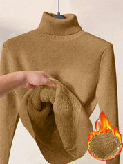 Margot Delaine | Turtleneck Fleece-Lined Sweater For Women