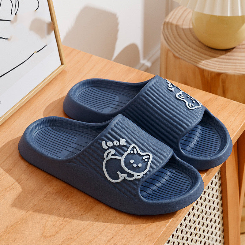 Margot Delacroix | Cozy Cat Platform Slide Slippers For Women