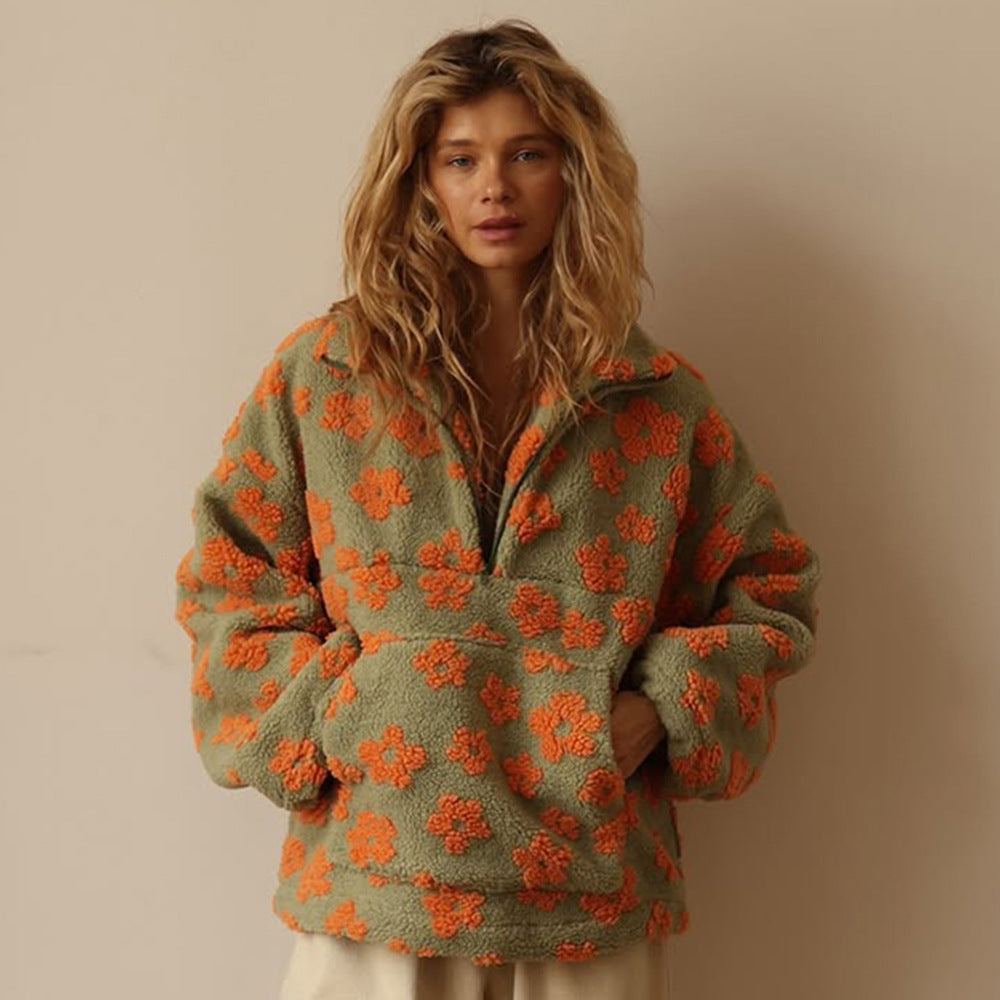 Odette Marchetti | Floral Fleece Sweater For Women