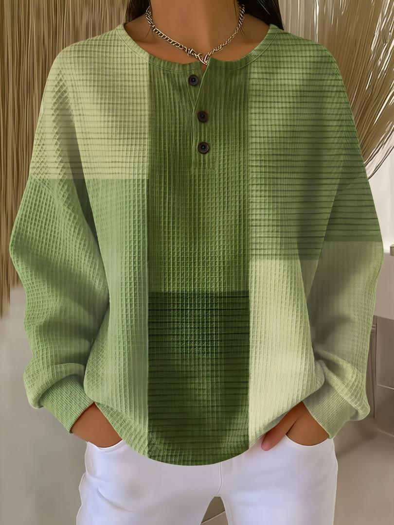 Nadia Whitbourne | Christmas Print Long Sleeve Button Top For Women