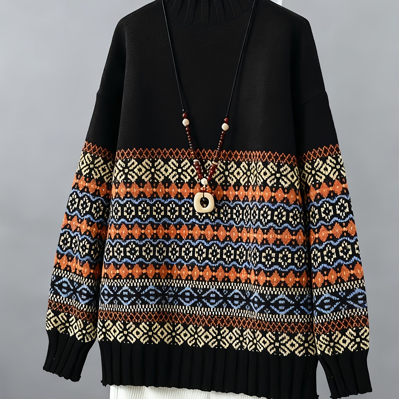 Marisol Duvall | Jacquard Print Sweater With Relaxed Fit For Women