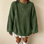 Margot Delvaux | Chunky Cable-Knit Oversized Sweater For Women