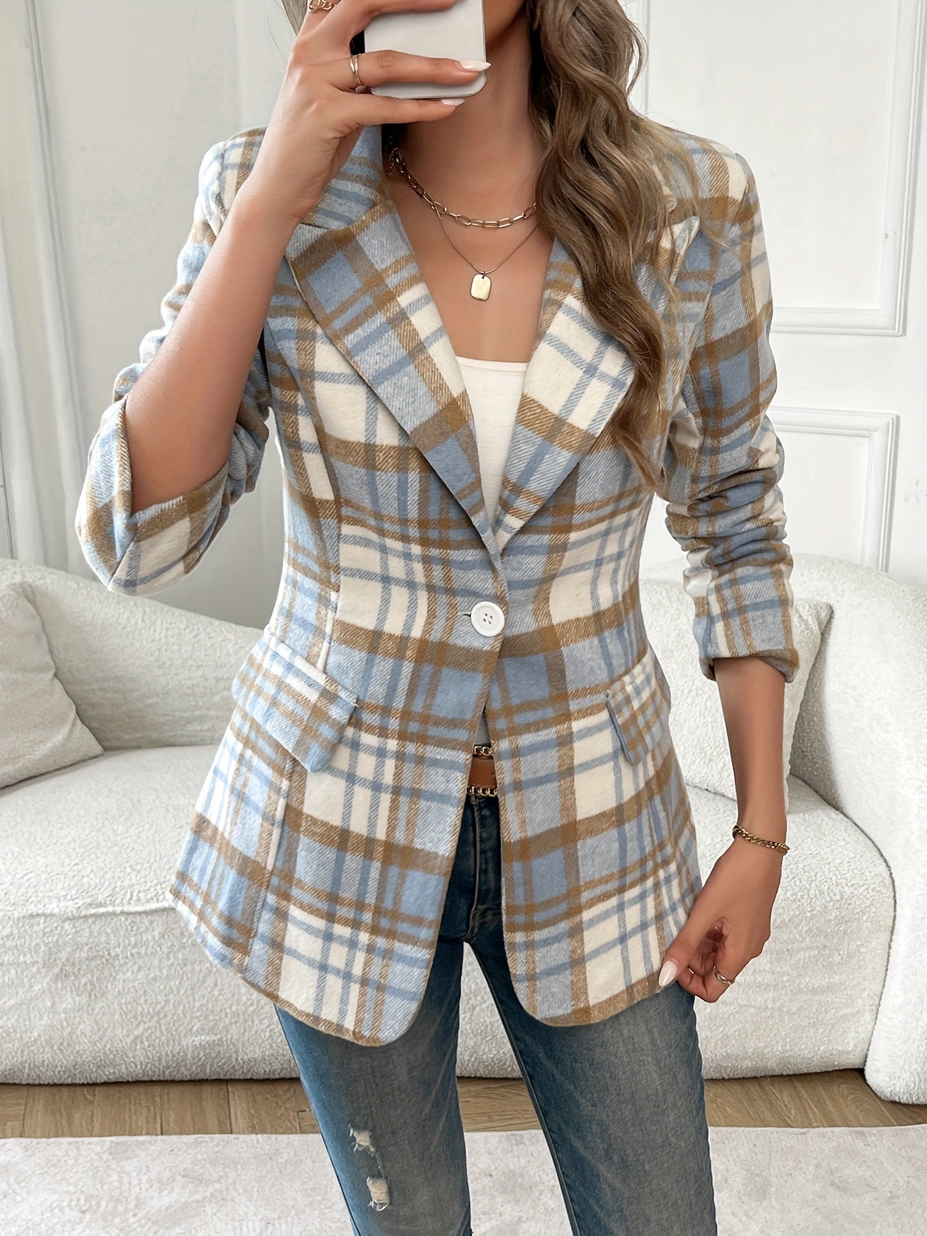 Clementine Tarbridge | Refined Checked Blazer For Women