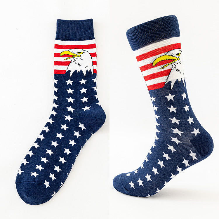 Sylvie Esterhazy | Flag Print Veterans Day Crew Socks Five Pack Unisex & Couples