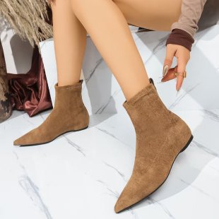 Elodie Chastain | Suede Chelsea Boots With Pointed Toe For Women