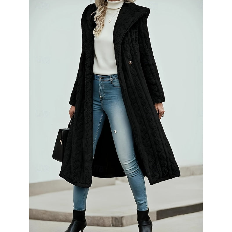 Alessia Romagnoli | Hooded Longline Faux Fur Coat For Women