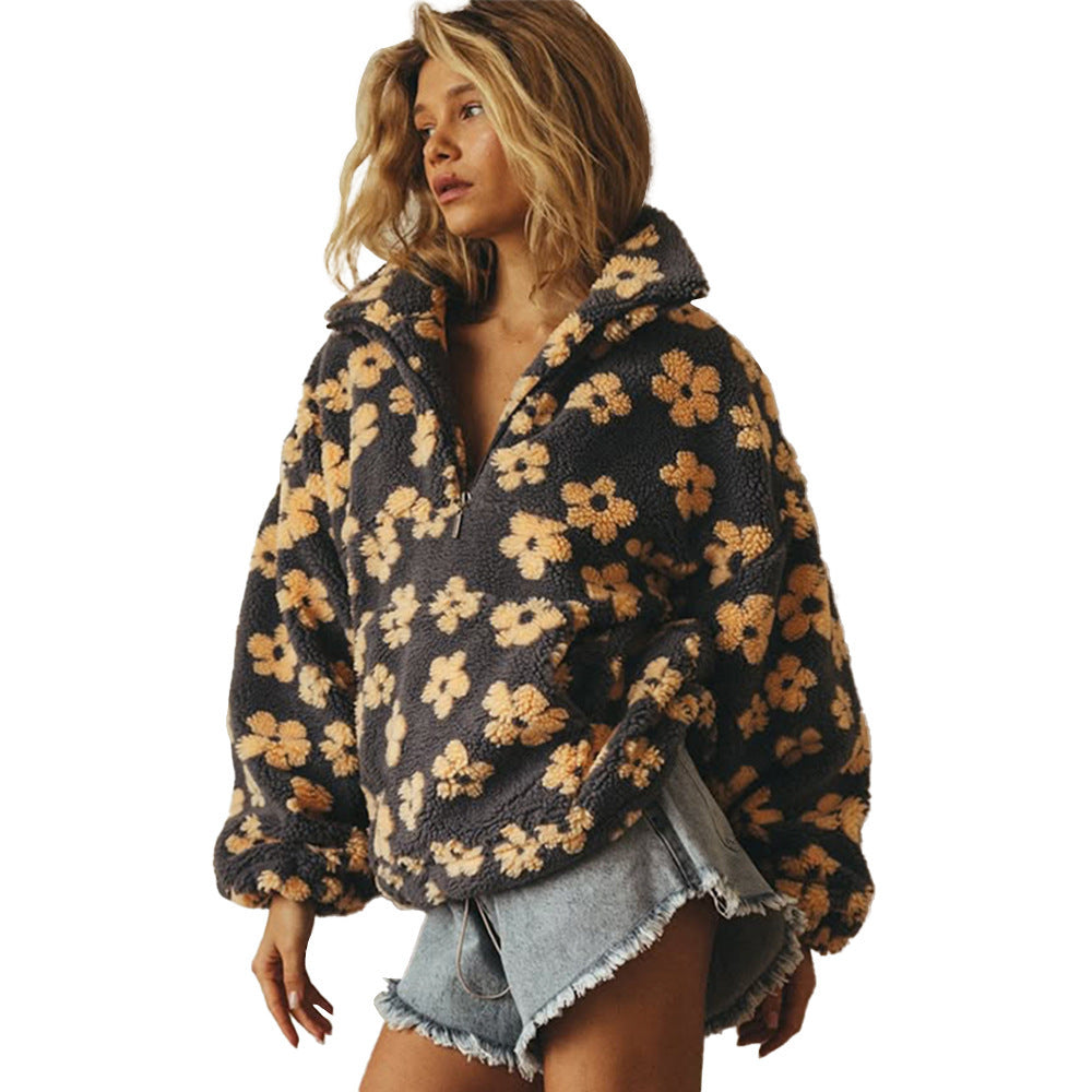 Odette Marchetti | Floral Fleece Sweater For Women