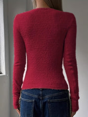 Camille Duvalier | Plush Knit Sweater With Round Neckline