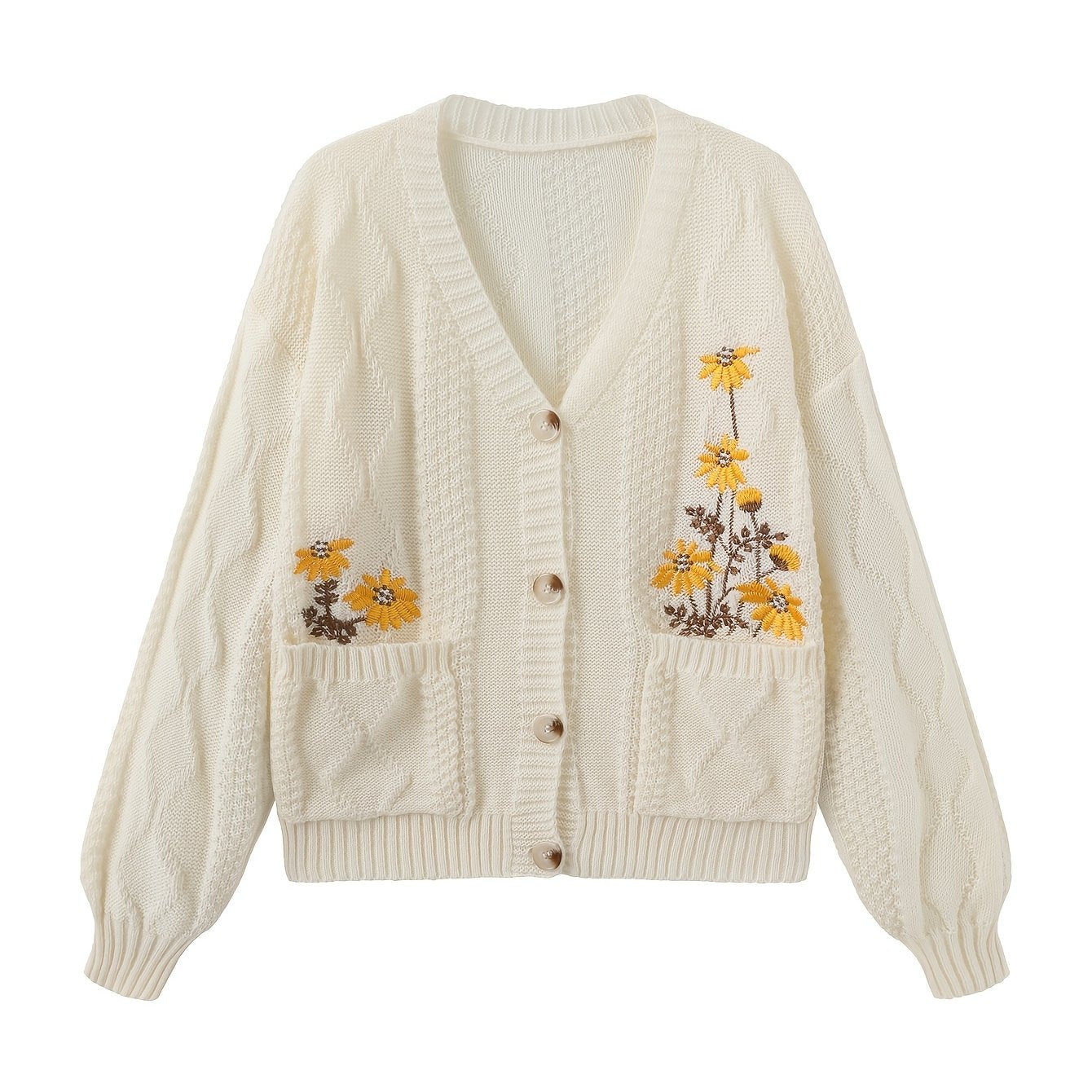 Noémie Lambert | Floral Embroidered Cardigan Sweater For Women
