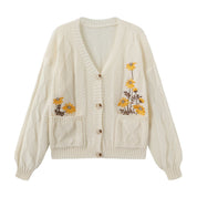 Noémie Lambert | Floral Embroidered Cardigan Sweater For Women