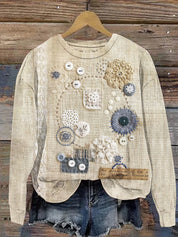 Genevieve Astor | Bunny Print Crewneck Sweater For Women
