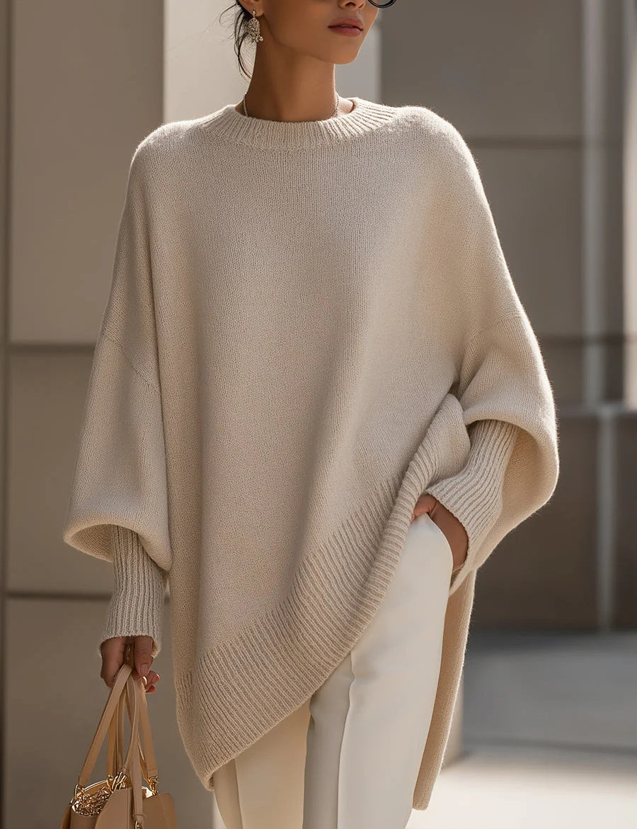 Margot Sinclair | Oversized Batwing Knit Pullover Sweater For Women