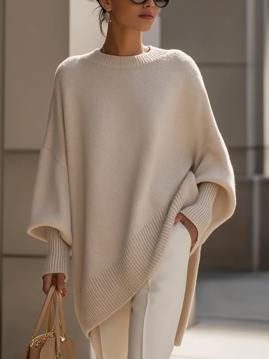 Margot Sinclair | Oversized Batwing Knit Pullover Sweater For Women
