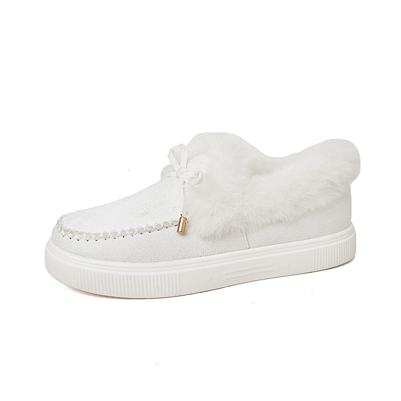 Chiara Bellucci | Fluffy Fur-Trim Moccasin Slippers For Women