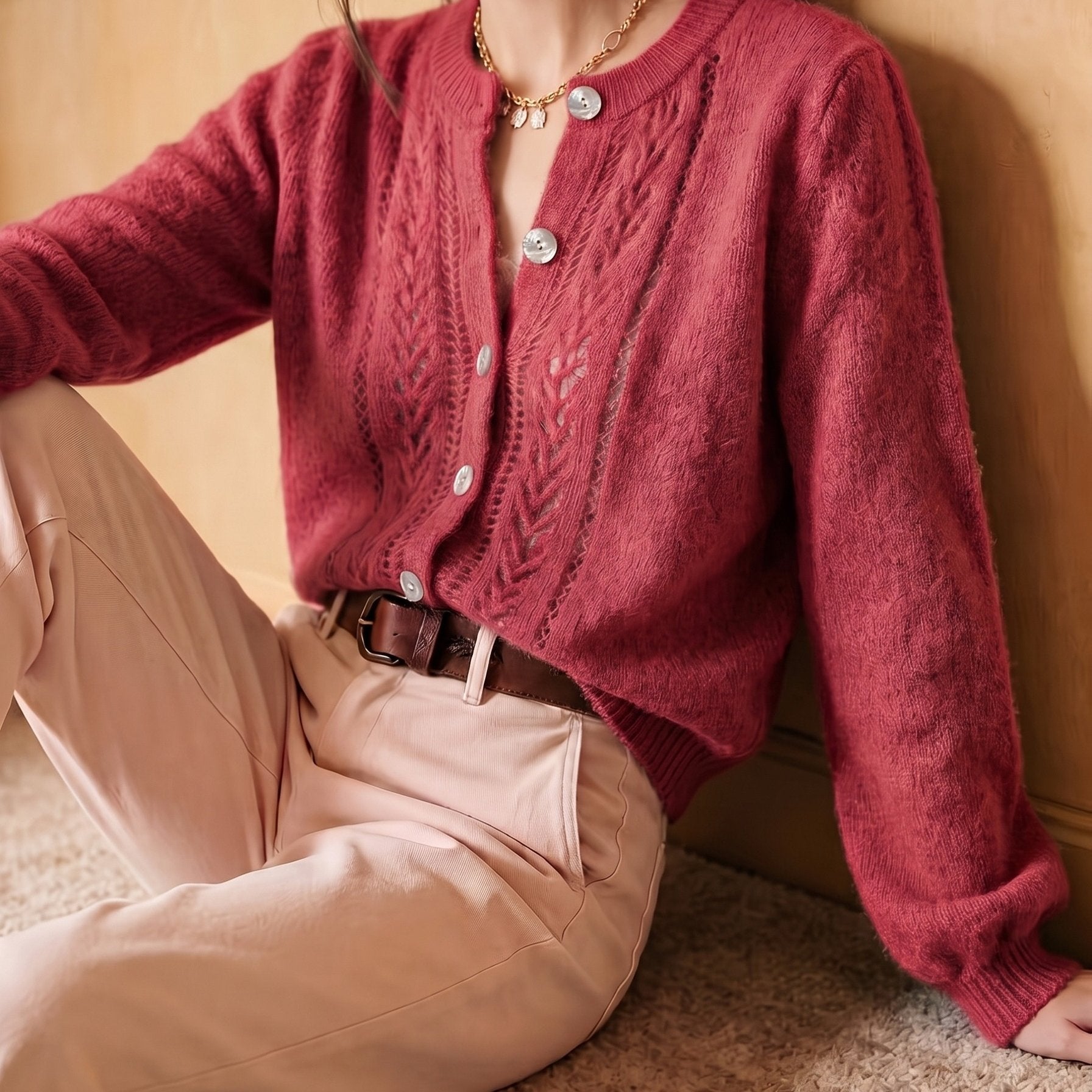 Renata Fontclair | Textured Round-Neck Sweater For Women